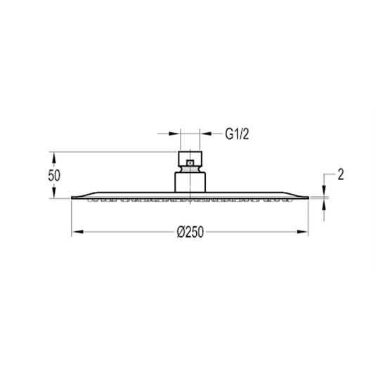 Flova 250mm Slimline Round Rainshower - KI025A - Envy Bathrooms Ltd