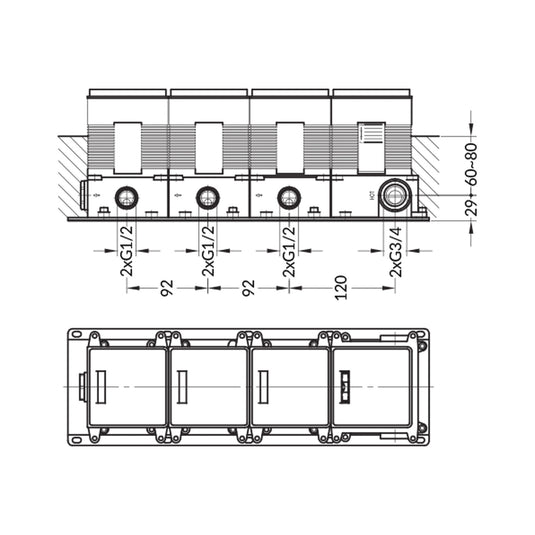Flova 3-Outlet Concealed Landscape Thermostatic SmartBOX | SMBOX-3WL - Envy Bathrooms Ltd