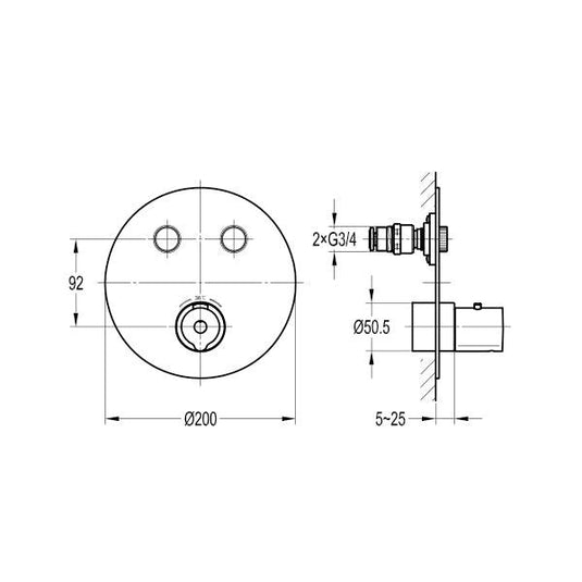 Flova Allore GoClick 2 Button Finishing Kit - ALGO-2 - Envy Bathrooms Ltd