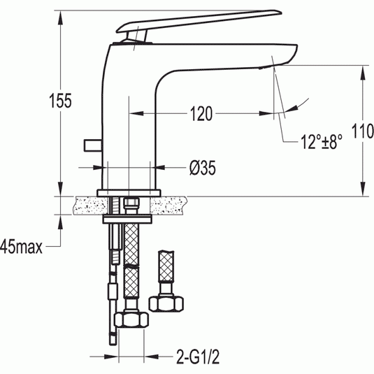 Flova Allore Mono Basin Mixer Tap with Clicker Waste ALBAS - Envy Bathrooms Ltd