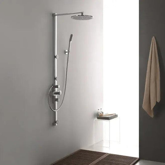 Flova Allore Thermostatic Shower Column with Handset, Body Jets & Overhead Shower ALTSP - Envy Bathrooms Ltd