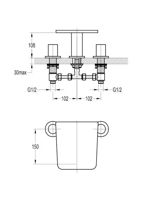 Flova Annecy 3 Hole Waterfall Bath Mixer Tap AN3HBF - Envy Bathrooms Ltd