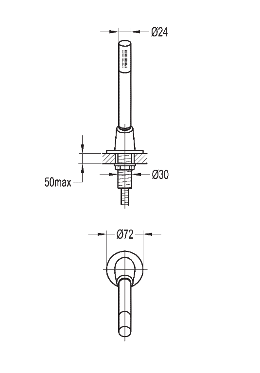 Flova Annecy Deck Mounted Pull Out Shower Kit ANDMS - Envy Bathrooms Ltd