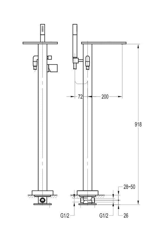 Flova Annecy Freestanding Waterfall Bath Shower Mixer Tap with Handset Kit ANFMBSM - Envy Bathrooms Ltd