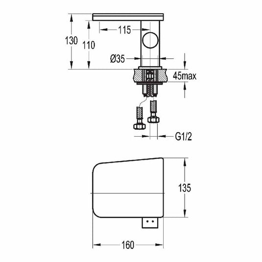 Flova Annecy Waterfall Mono Basin Mixer Tap with Clicker Waste ANBAS - Envy Bathrooms Ltd