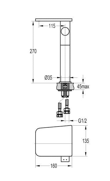 Flova Annecy Waterfall Tall Mono Basin Mixer Tap with Clicker Waste ANTBAS - Envy Bathrooms Ltd