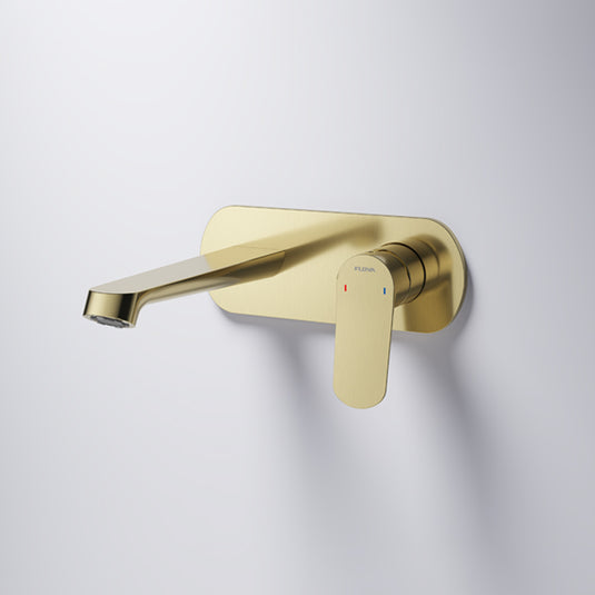 Flova Ascend 2-Hole Wall Mounted Basin Mixer Finishing Set Brushed Brass | BRB-AS2HBAS-TRIM - Envy Bathrooms Ltd