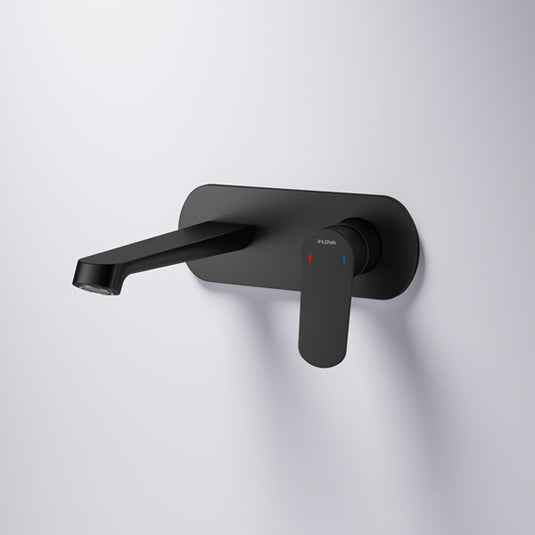 Flova Ascend 2-Hole Wall-Mounted Basin Mixer Finishing Set Matt Black | MB-AS2HBAS-TRIM - Envy Bathrooms Ltd
