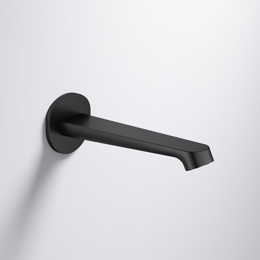 Flova Ascend 200mm Wall-Mounted Bath Spout Matt Black | MB-ASWMSPOUT - Envy Bathrooms Ltd