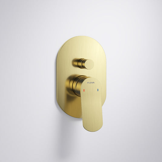 Flova Ascend Concealed 2-Outlet Manual Mixer Brushed Brass | BRB-ASSHVO/DIV - Envy Bathrooms Ltd