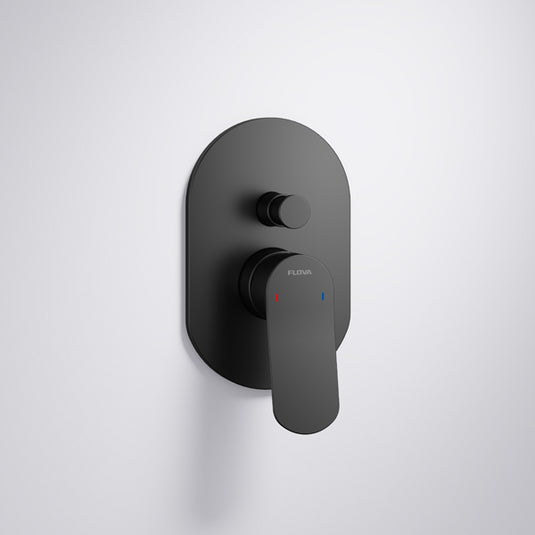 Flova Ascend Concealed 2-Outlet Manual Mixer Matt Black | MB-ASSHVO/DIV - Envy Bathrooms Ltd