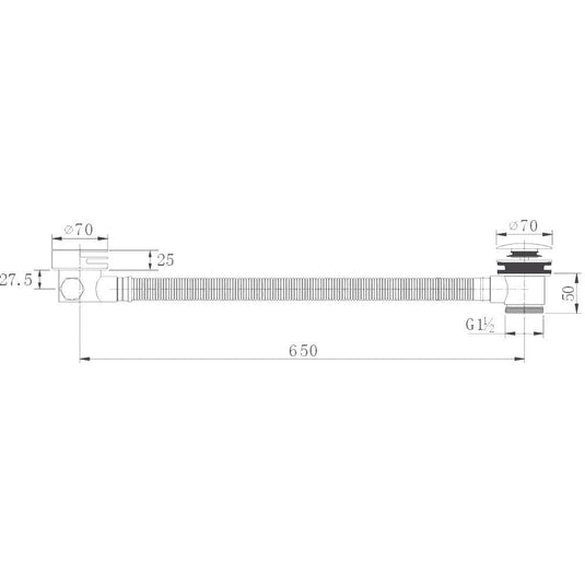 Flova Bath Overflow Filler With Clicker Waste in Chrome - BF1865 - Envy Bathrooms Ltd