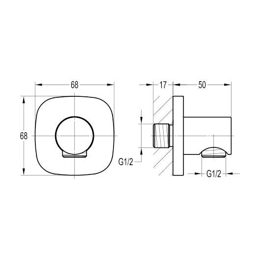 Flova Brass Wall Outlet Elbow - KI122 - Envy Bathrooms Ltd