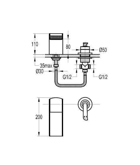 Flova Cascade 2 Hole Waterfall Bath Mixer Tap CA2HBF - Envy Bathrooms Ltd