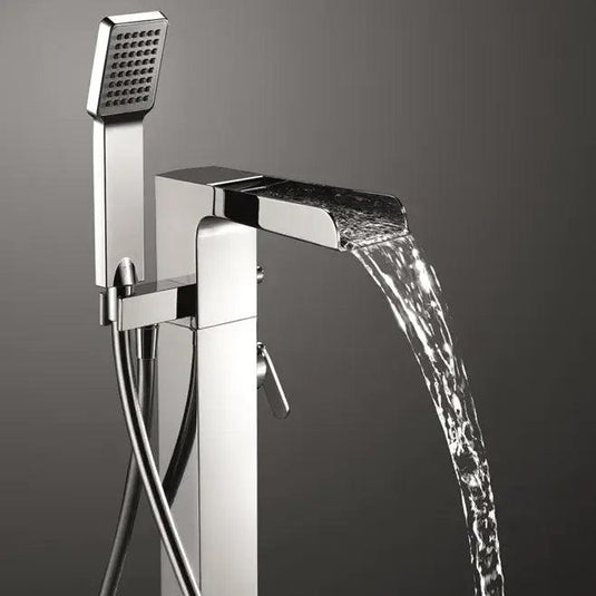 Flova Cascade Floor Standing Waterfall Bath Shower Mixer Tap with Handset Kit CAFMBSM - Envy Bathrooms Ltd