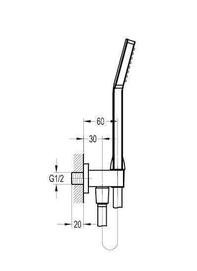 Flova Cascade Mini Shower Set with Bracket Outlet, Handset & Hose CAHSS - Envy Bathrooms Ltd