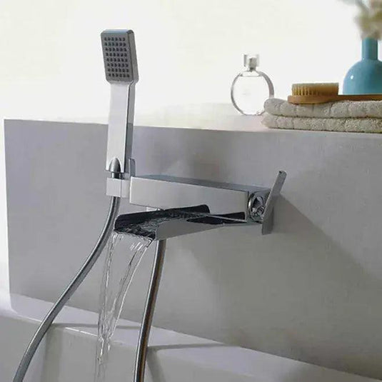 Flova Cascade Wall Mounted Waterfall Bath Shower Mixer Tap with Handset Kit CAWMBSM - Envy Bathrooms Ltd