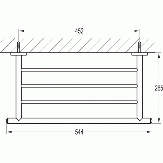 Flova Coco 4 Bars Towel Shelf - 540mm - Envy Bathrooms Ltd