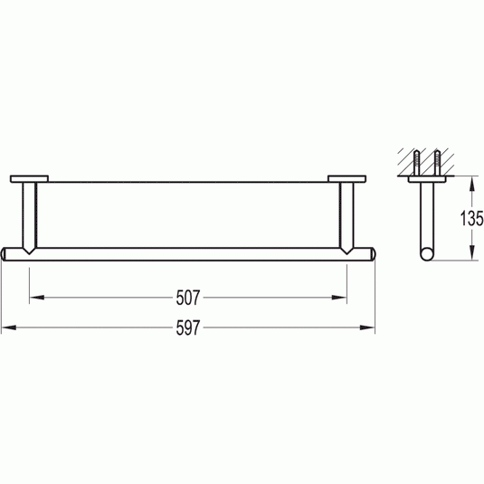 Flova Coco 593mm Glass Shelf - Envy Bathrooms Ltd