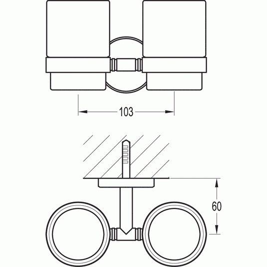 Flova Coco Double Tumbler & Holder with Glasses - Envy Bathrooms Ltd