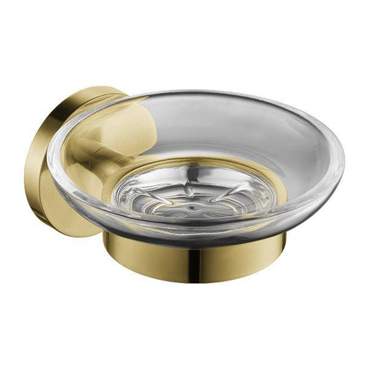 Flova Coco Glass Soap Dish – Brushed Brass - BRB-CO8906-14 - Envy Bathrooms Ltd