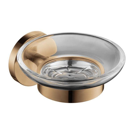 Flova Coco Glass Soap Dish – Brushed Bronze - BRO-CO8906-14 - Envy Bathrooms Ltd