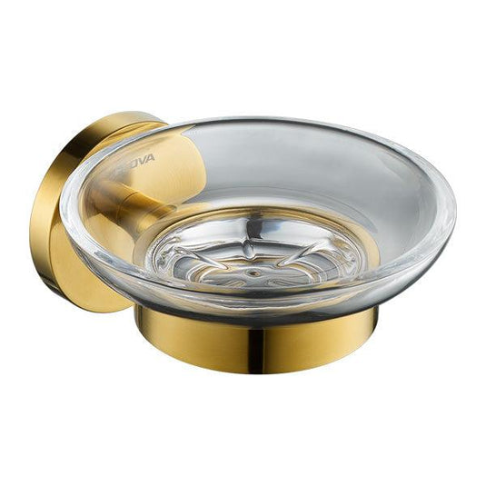 Flova Coco Glass Soap Dish – Brushed Gold - BG-CO8906-14 - Envy Bathrooms Ltd