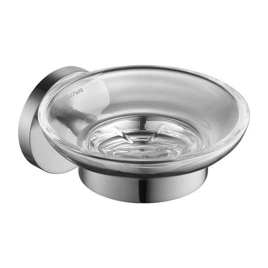 Flova Coco Glass Soap Dish – Brushed Nickel - BN-CO8906-14 - Envy Bathrooms Ltd