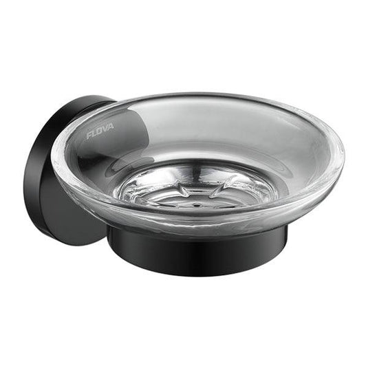 Flova Coco Glass Soap Dish – Matt Black - MB-CO8906-14 - Envy Bathrooms Ltd