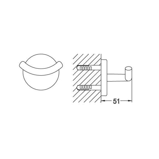 Flova Coco Robe Hook – Matt Black - MB-CO8906-9 - Envy Bathrooms Ltd