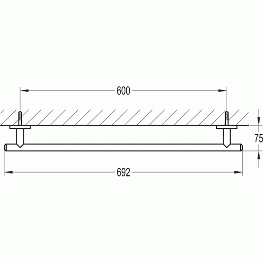 Flova Coco Single Towel Bar - 688mm - Envy Bathrooms Ltd