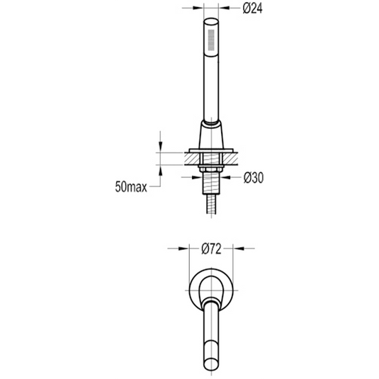 Flova Deck Mounted Pull Out Shower Set – Brushed Brass - BRB-ANDMS - Envy Bathrooms Ltd