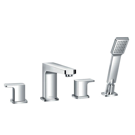 Flova Dekka 4 Hole Deck Mounted Bath Shower Mixer Tap with Pull Out Handset DE4HBSM - Envy Bathrooms Ltd