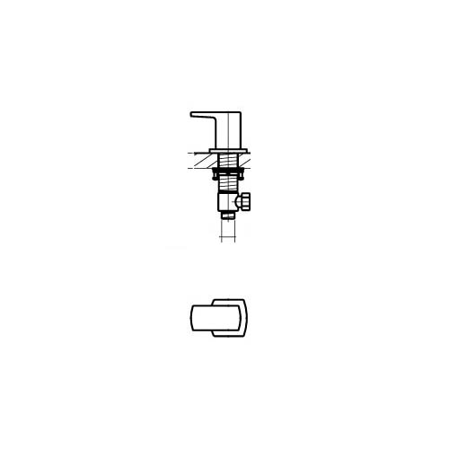 Flova Dekka Deck Mounted Hot Shut Off Valve Diamond Chrome | DEDMH - Envy Bathrooms Ltd