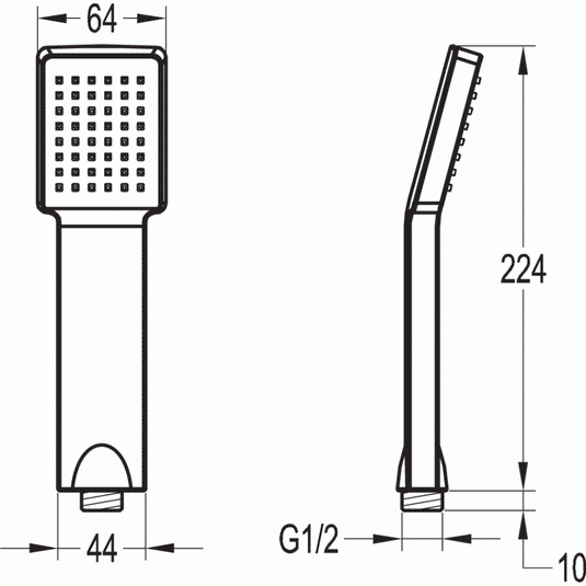 Flova Dekka Single Function Handset FVKI034 - Envy Bathrooms Ltd