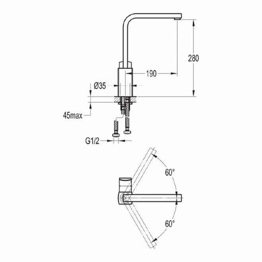 Flova Dekka Single Lever Kitchen Mixer Tap DEKITCH - Envy Bathrooms Ltd