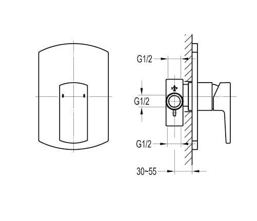 Flova Dekka Single Outlet Concealed Manual Shower Valve DESHVO - Envy Bathrooms Ltd