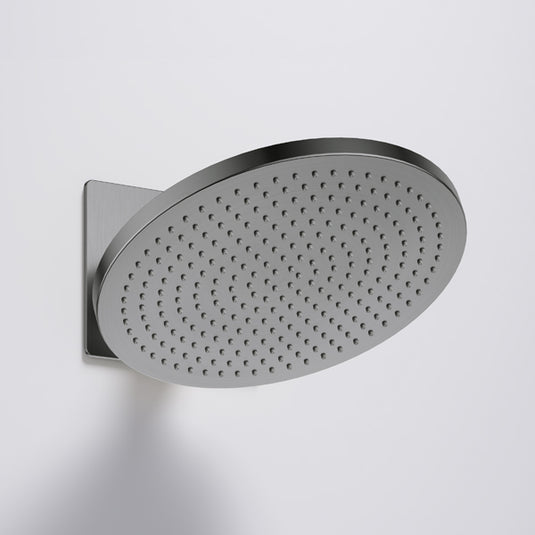 Flova Design 250mm Air-Mix Rainshower With Angle Adjustable Arm Gun Metal | GM-KI051 - Envy Bathrooms Ltd