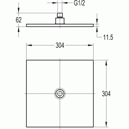 Flova Design 300mm Square Rainshower Head KI016A - Envy Bathrooms Ltd