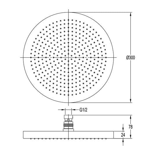 Flova Design DripFree Round Rainshower Diamond Chrome | KI058 - Envy Bathrooms Ltd