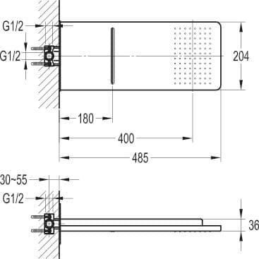 Flova Design Dual Function Overhead Shower with Rain & Waterfall Spray KI019 - Envy Bathrooms Ltd