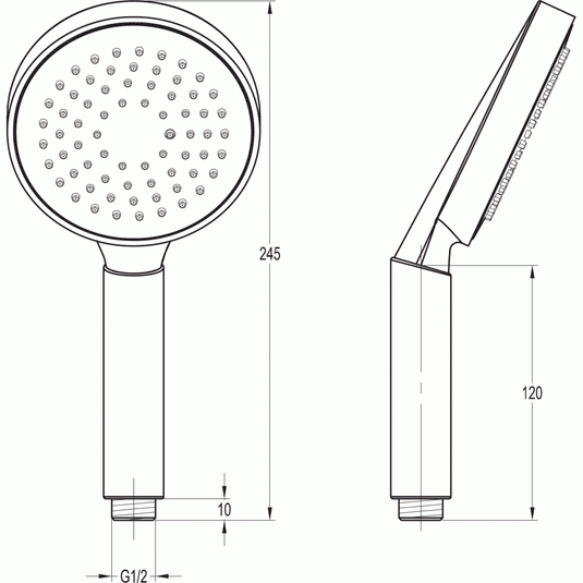 Flova Design Single Function Brass Handset FVKI037 - Envy Bathrooms Ltd