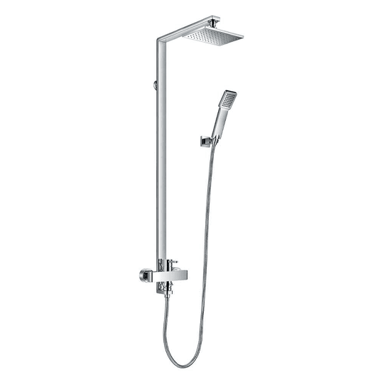 Flova Essence Manual Exposed Shower Column with Overhead Shower & Handset Kit ESMSHVRR - Envy Bathrooms Ltd