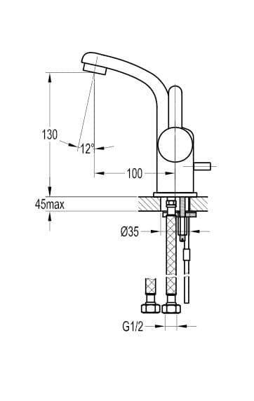 Flova Essence Mono Basin Mixer Tap with Clicker Waste ESBAS - Envy Bathrooms Ltd
