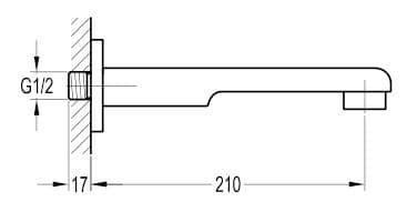Flova Essence Wall Mounted Bath Spout Tap ESBSPOUT - Envy Bathrooms Ltd