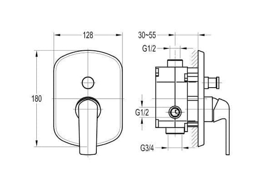 Flova Fusion 2 Outlet Concealed Manual Mixer Valve with Easyfit SmartBOX FNSHVODIV - Envy Bathrooms Ltd