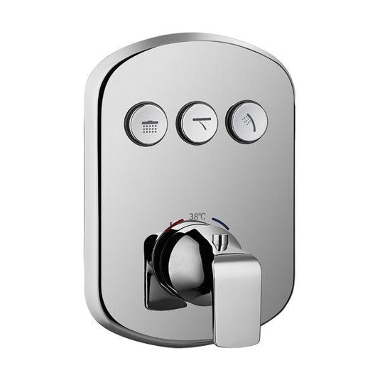 Flova Fusion 3-Outlet GoClick Finishing Set – Diamond Chrome - FNGO-3 - Envy Bathrooms Ltd