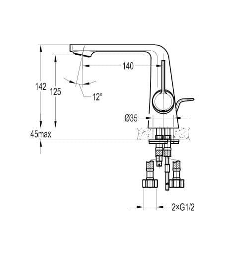 Flova Fusion Mono Basin Mixer Tap with Clicker Waste FNBAS - Envy Bathrooms Ltd