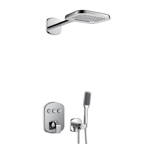 Flova Fusion Shower Pack With Air-Mixed 3-Function RainShower And HandShower Kit – Diamond Chrome - FN4PK1 - Envy Bathrooms Ltd