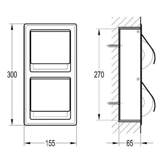 Flova Gloria Double Concealed Toilet Roll Holder - Envy Bathrooms Ltd